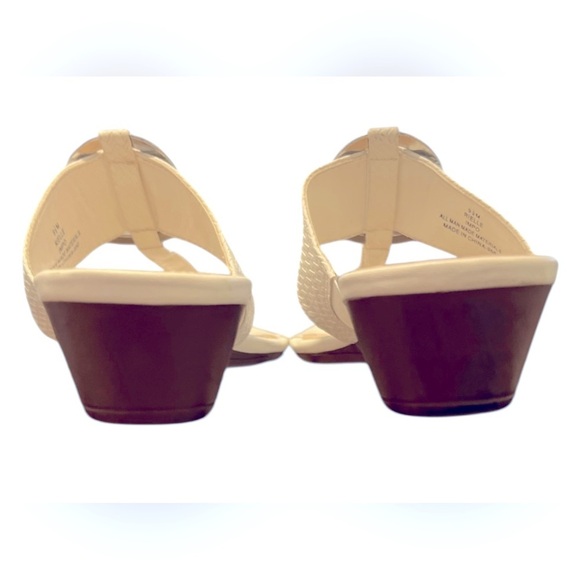 Impo White Sandals with Metallic Disc Toe-Loop Design - Picture 2 of 4